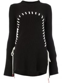 Monse Contrast Stitch Flared Jumper at Farfetch